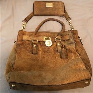 Michael Kors Hamilton Distressed Bag & Wallet